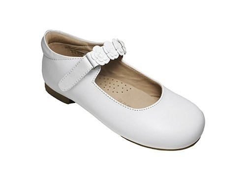Zapato Blanco Con Tira De Flores - FAR WEST