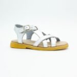 Sandalia de Cuero Adriana Color Plata