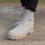 Botines Mafer-2201 de Cuero Gamuza Hueso