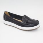 Mocasín Antonia de Cuero Color Negro