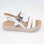 Sandalias de Cuero Victoria-2301 Color Blanco c/Animal Print - Imagen 2
