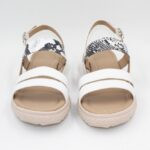 Sandalias de Cuero Victoria-2301 Color Blanco c/Animal Print - Imagen 3