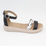 Sandalias de Cuero Fatima Color Negro - Imagen 2