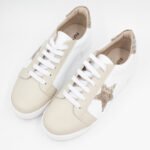 Zapatillas de Cuero Stars Color Blanco c/Gris - Imagen 4