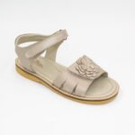 Sandalia de Cuero Cloe Color Rosa Metalico
