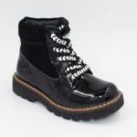 Botines de Cuero Charol Lara Color Negro