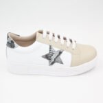 Zapatillas de Cuero Stars Color Blanco c/Plomo - Imagen 2