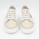 Zapatillas de Cuero Stars Color Blanco c/Plomo - Imagen 3