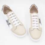 Zapatillas de Cuero Stars Color Blanco c/Plomo - Imagen 5