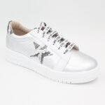 Zapatillas de Cuero Stars Color Blanco c/Plata