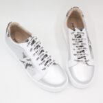 Zapatillas de Cuero Stars Color Blanco c/Plata - Imagen 3