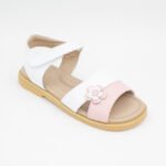 Sandalia Cuero Maya Color Blanco/Rosado
