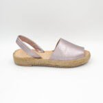Sandalias de Cuero Becca Color Rosado Metalizado