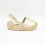 Sandalias Plataforma Mujer Becca-2601 Cuero Dorado