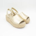 Sandalias Plataforma Mujer Becca-2601 Cuero Dorado - Imagen 2