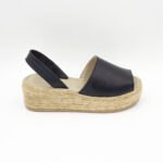 Sandalias Plataforma Mujer Becca-2601 Cuero Negro