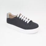Zapatillas de Cuero Melissa Color Negro/Plomo