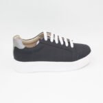 Zapatillas de Cuero Melissa Color Negro/Plomo - Imagen 2