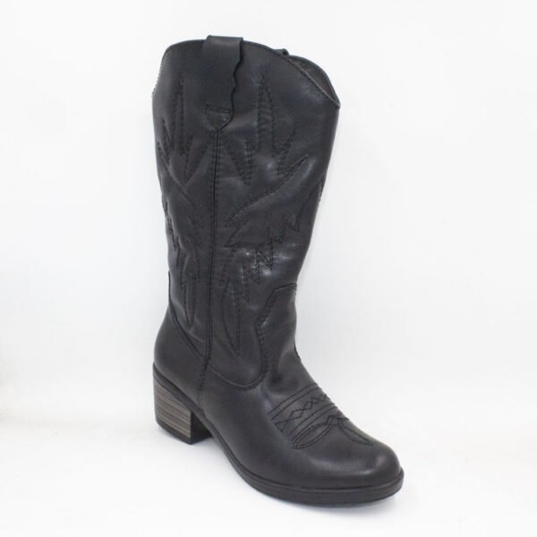 Botas Texanas High de Cuero Color Negro