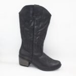 Botas Texanas High de Cuero Color Negro - Imagen 2