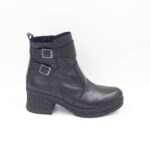 Botines Lila de Cuero Negro