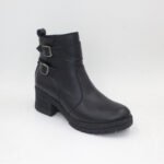 Botines Lila de Cuero Negro