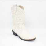 Botas Texanas Mid de Cuero Color Hueso