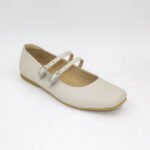 Ballerinas Brunella de Cuero Color Manteca