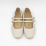 Ballerinas Brunella de Cuero Color Manteca - Imagen 4