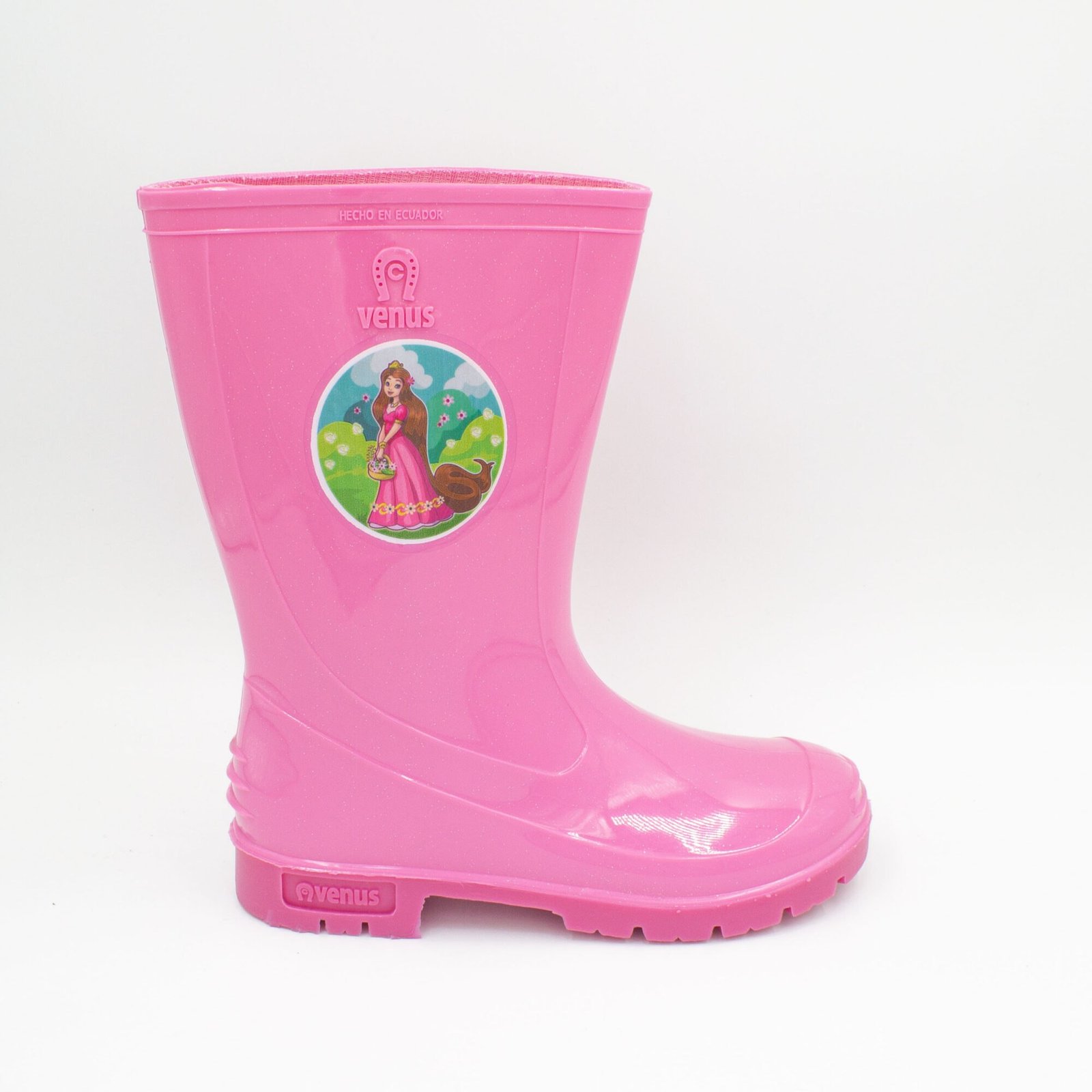 Botas Hule Niña Para Lluvia Modelo Realeza Fucsia - Imagen 1