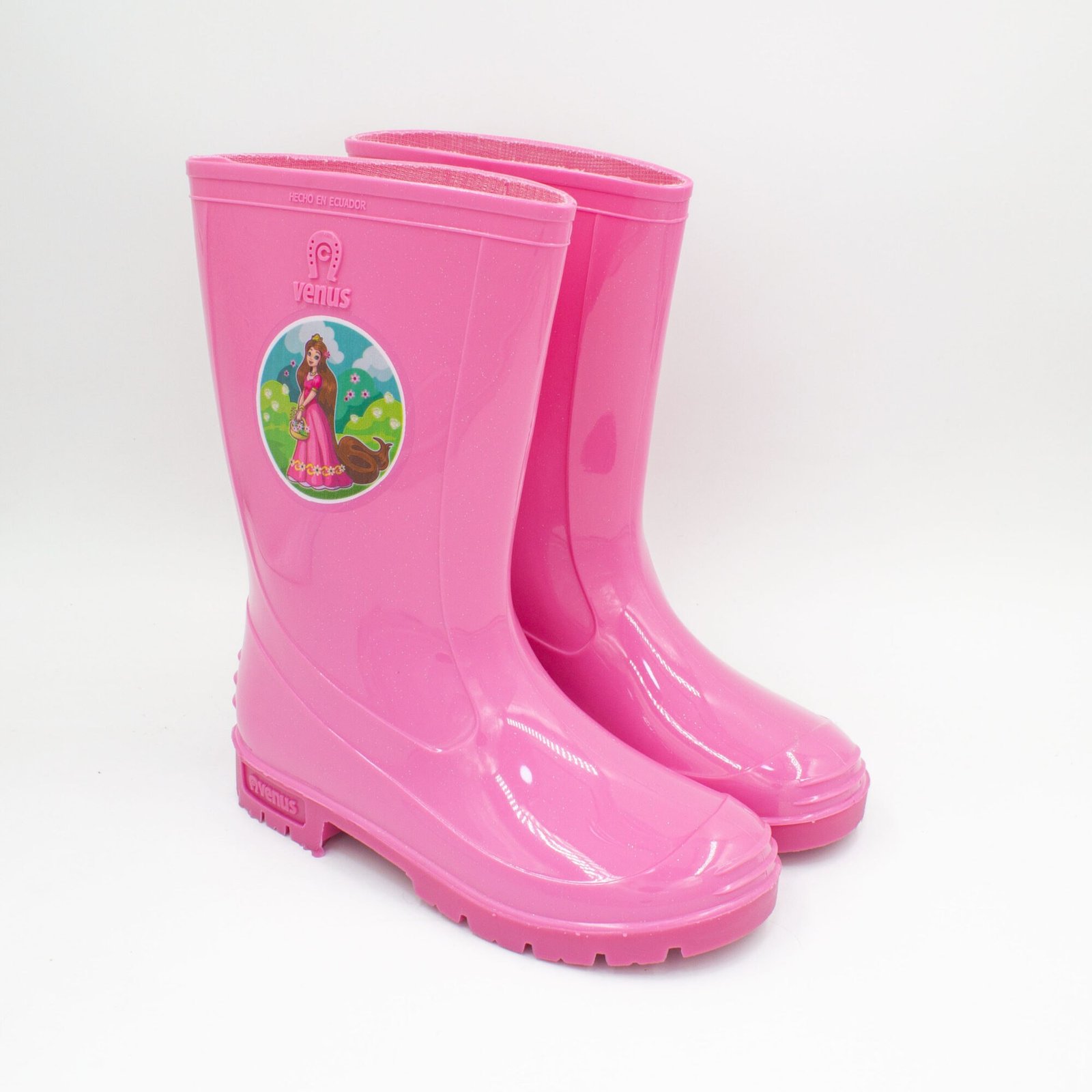 Botas Hule Niña Para Lluvia Modelo Realeza Fucsia - Imagen 2