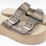 Sandalias de Cuero Amel Color Bronce - Imagen 3