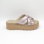 Sandalias de Cuero Damaris Color Rosa Metálico