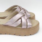 Sandalias de Cuero Damaris Color Rosa Metálico - Imagen 3