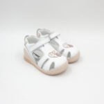 Sandalias Franciscanas de Cuero Brissia Color blanco - Imagen 2