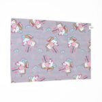 Individual de Unicornio y Donas Color Gris