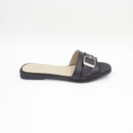 Sandalias Modelo Cuero Color Negro