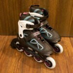 Patines Lineales Modelo Color Negro con Turquesa - Imagen 2