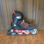 Patines Lineales Con Luces Spider Color Negro con Rojo