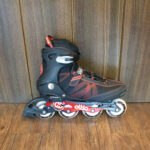 Patines Lineales Con Luces Spider Color Negro con Rojo