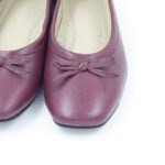 Ballerinas Angeline Cuero Color Guinda - Imagen 3