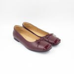 Ballerinas Evangeline Cuero Color Guinda - Imagen 2