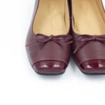 Ballerinas Evangeline Cuero Color Guinda - Imagen 3