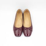 Ballerinas Evangeline Cuero Color Guinda - Imagen 4